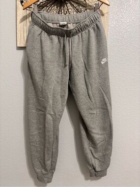 Nike Gray Heather Women's Fleece Joggers with White Swoosh